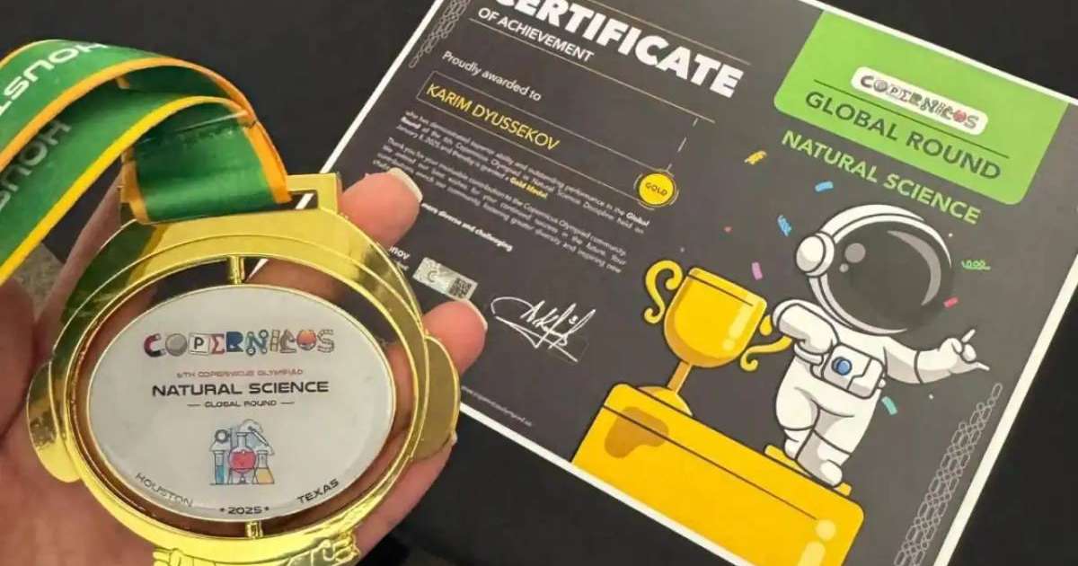 Қазақстандық оқушы әлемдік олимпиадада алтын медаль жеңіп алды
