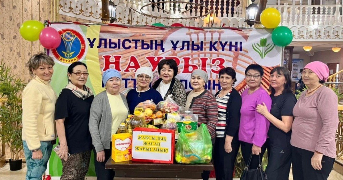 Елордада ерікті әжелер көпбалалы отбасыларға азық-түлік себеттерін таратты