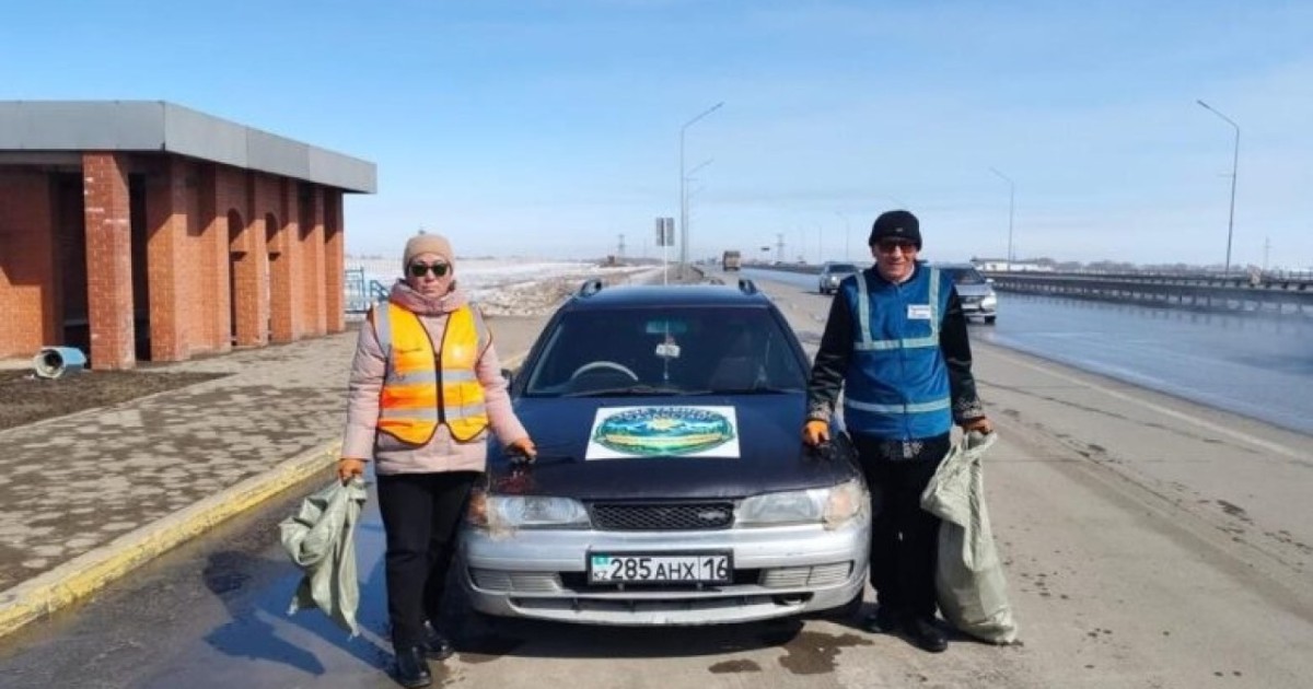 Зайсаннан Астанаға дейін: Тазалық сапарына шыққан ерлі-зайыпты 10 тонна қоқыс жинады