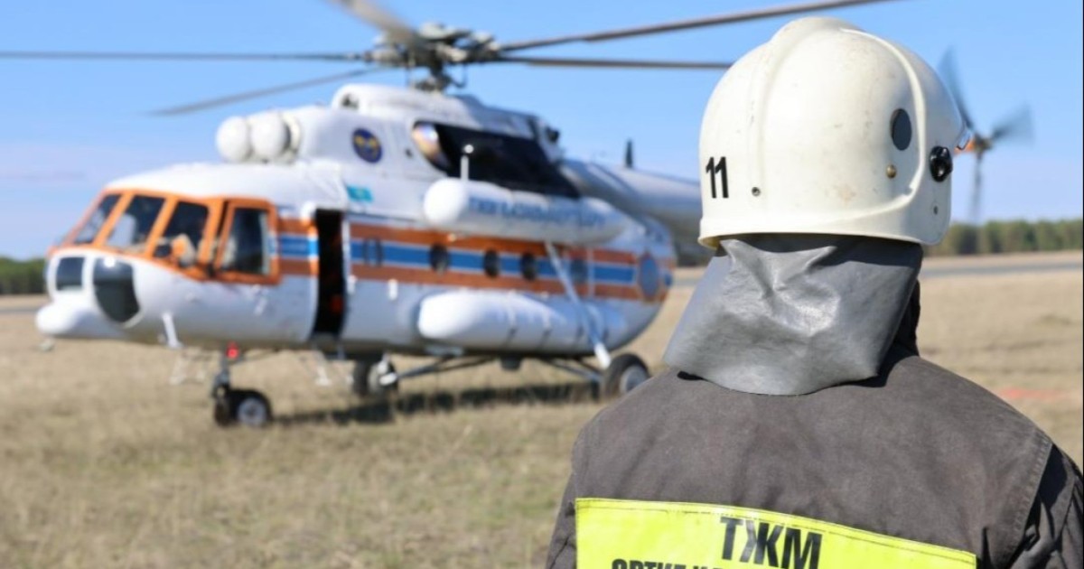 ТЖМ қызметкерлері тікұшақпен орман өртін сөндіруді пысықтады