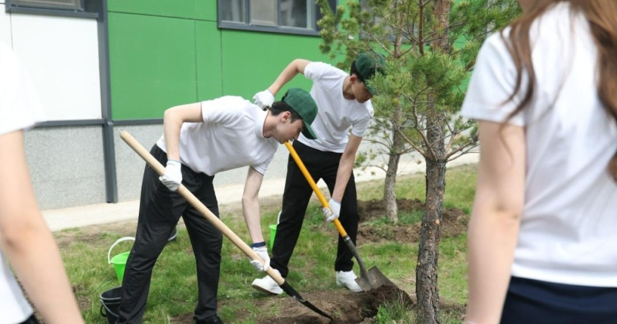 100 мыңнан астам мектеп түлегі елімізді көгалдандыруға атсалысты