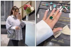 «14 карат»: Ерке Есмахан күйеуі Раймның сыйлығын көрсетті