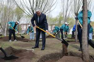 Президент Астанадағы «Жастар» саябағында ағаш екті