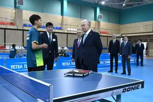 Президент Талдықорғандағы Үстел теннисі орталығын аралап шықты