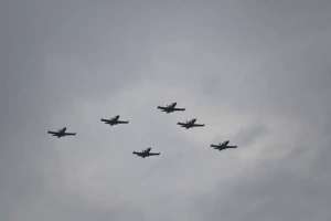 Жеңістің 80 жылдығы: Қарағандыда әскери авиация жаттығулары өтіп жатыр