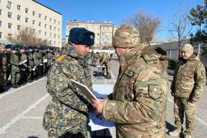 Запасқа шығарылған ұландықтарға құрмет көрсетілді