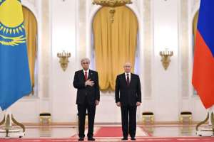 Путин Тоқаевты Мәскеуде ресми қарсы алды