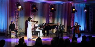 Colman Domingo and Jude Law at amfAR’s Venice Gala