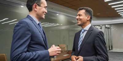 Colman Domingo and Jude Law at amfAR’s Venice Gala