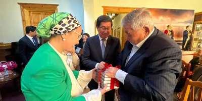 Colman Domingo and Jude Law at amfAR’s Venice Gala