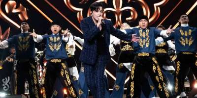 Colman Domingo and Jude Law at amfAR’s Venice Gala