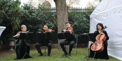 Colman Domingo and Jude Law at amfAR’s Venice Gala