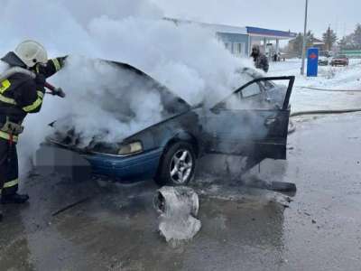 ТЖМ  құтқарушылары жанып жатқан көлікті сөндірді