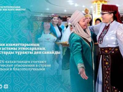 Қазақстан азаматтарының 95%-дан астамы этносаралық қатынастарды тұрақты деп санайды