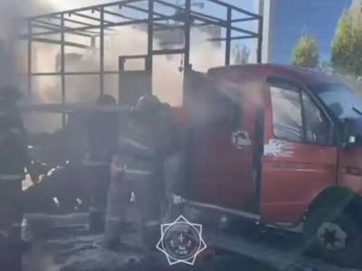 Астанада жүк көлігі жанып кетті (ВИДЕО)