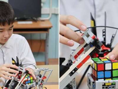 Астанада мектеп оқушысы Рубик текшесін бір минутта жинайтын ақылды робот жасап шығарды