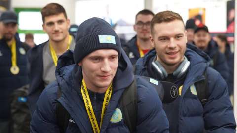 Шайбалы хоккейден Азия чемпионы атанған ерлер құрамасы Астанаға оралды