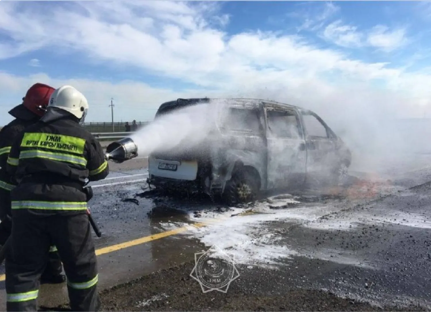 Павлодар облысында жеңіл автокөлік өртеніп кетті