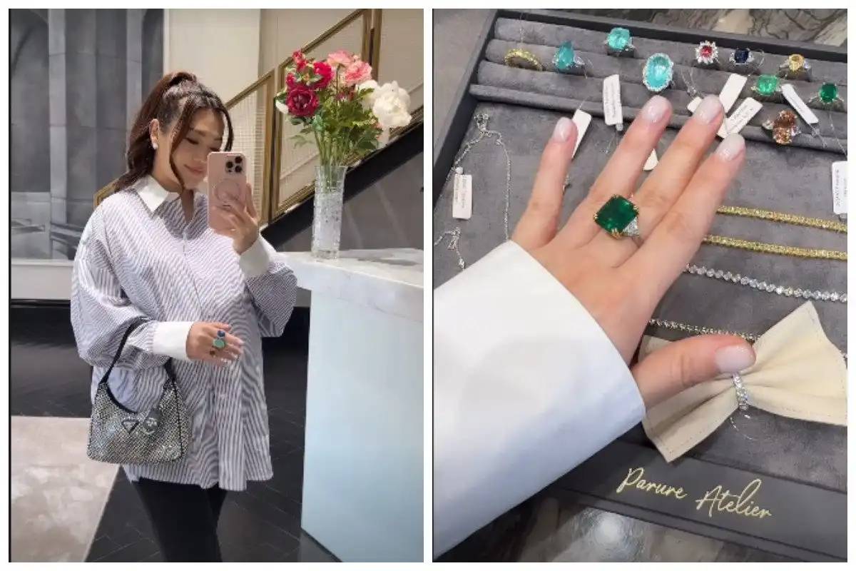 «14 карат»: Ерке Есмахан күйеуі Раймның сыйлығын көрсетті