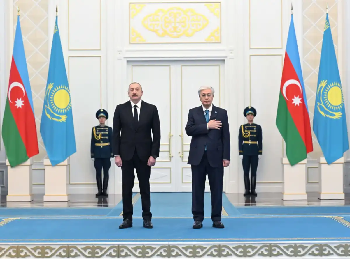 Тоқаев Әзербайжан Президентін Ақордада қарсы алды