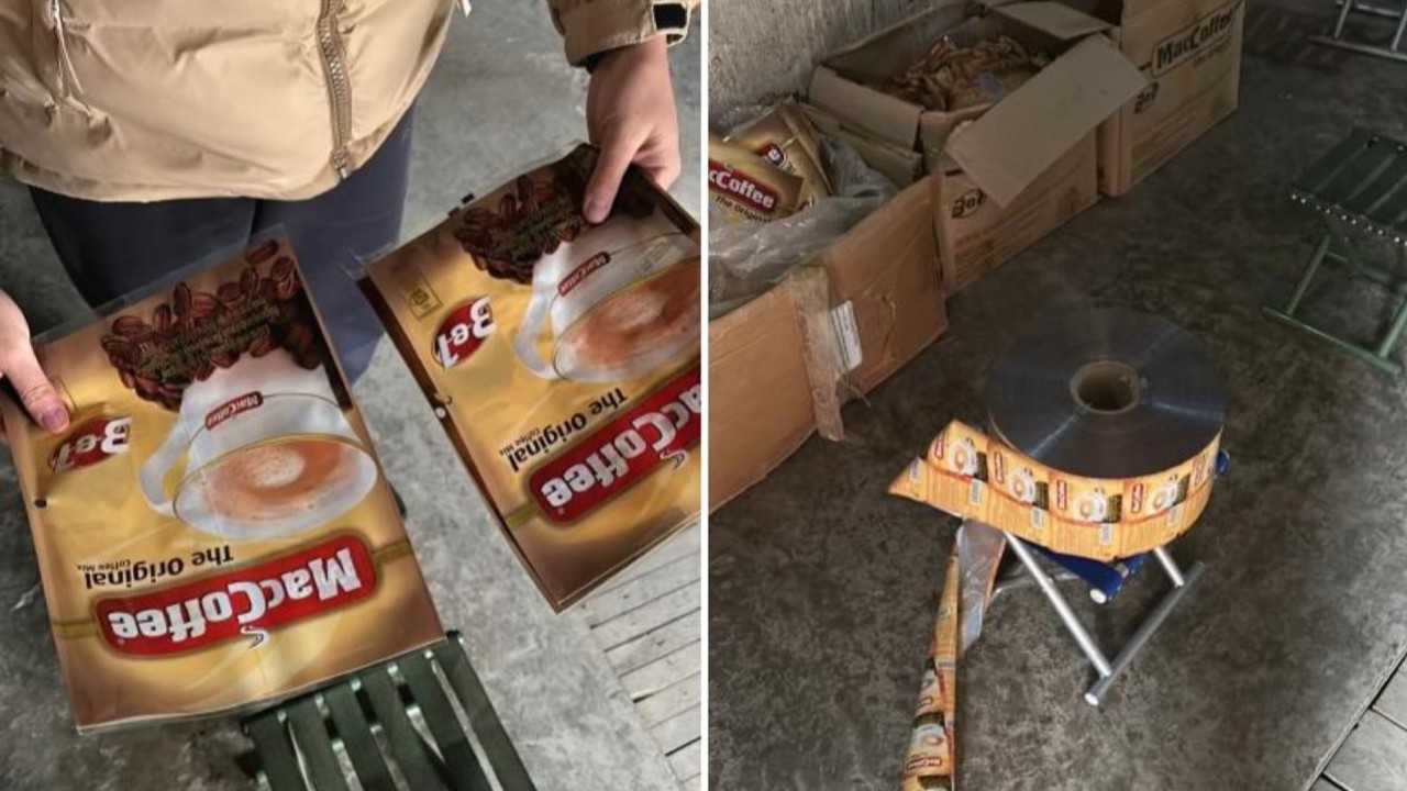 Шымкенттегі заңсыз цех антисанитариялық жағдайда MacCoffee дайындаған