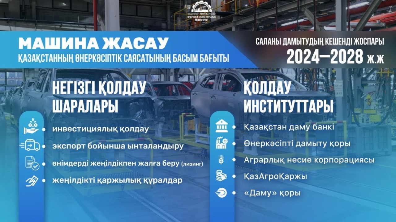 Елімізде машина жасау саласын мемлекеттік тұрғыда қолдау күшейтіліп жатыр