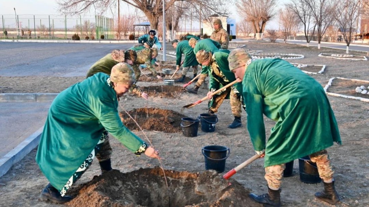 Жаңару күні: Әскери гарнизондарда ағаш егу акциясы өткізілді