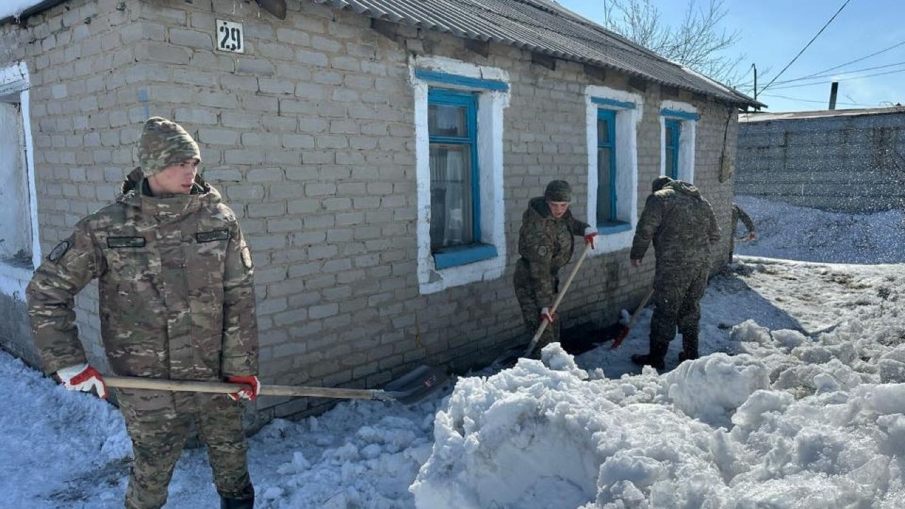 Арқалықта су тасқынына қарсы жұмыстарға Ұлттық ұлан жұмылдырылды