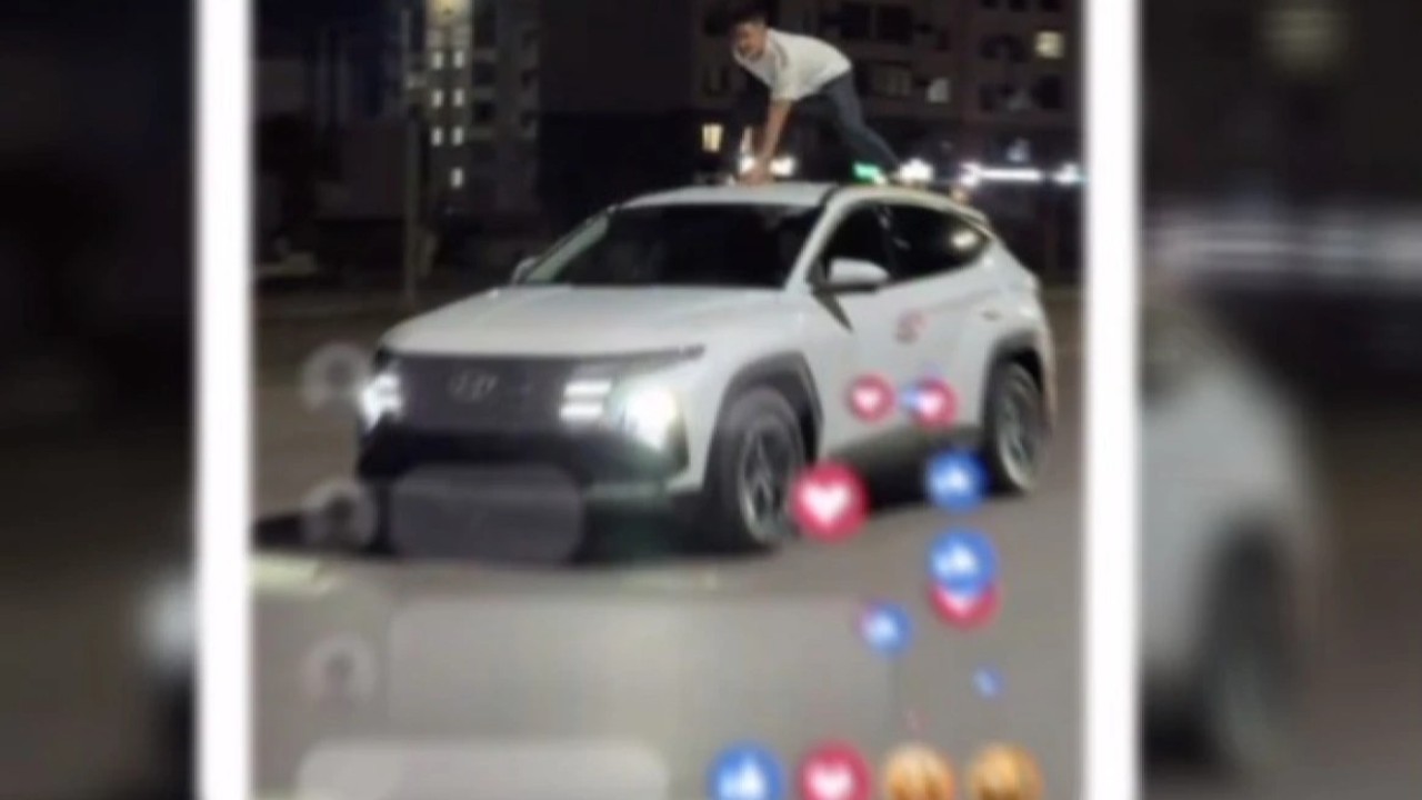 Ақтөбеде TikTok үшін көліктің үстіне шығып видео түсіргендер жауапқа тартылды