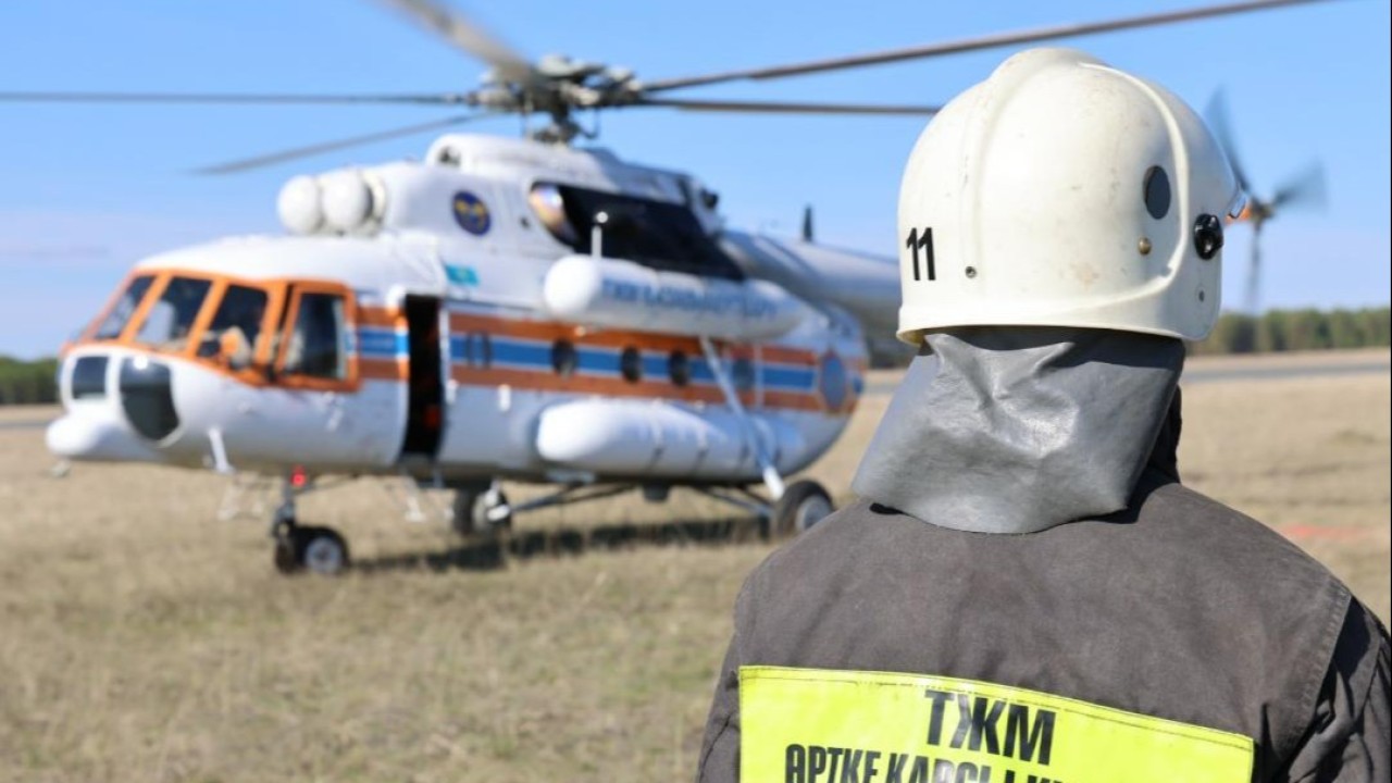 ТЖМ қызметкерлері тікұшақпен орман өртін сөндіруді пысықтады