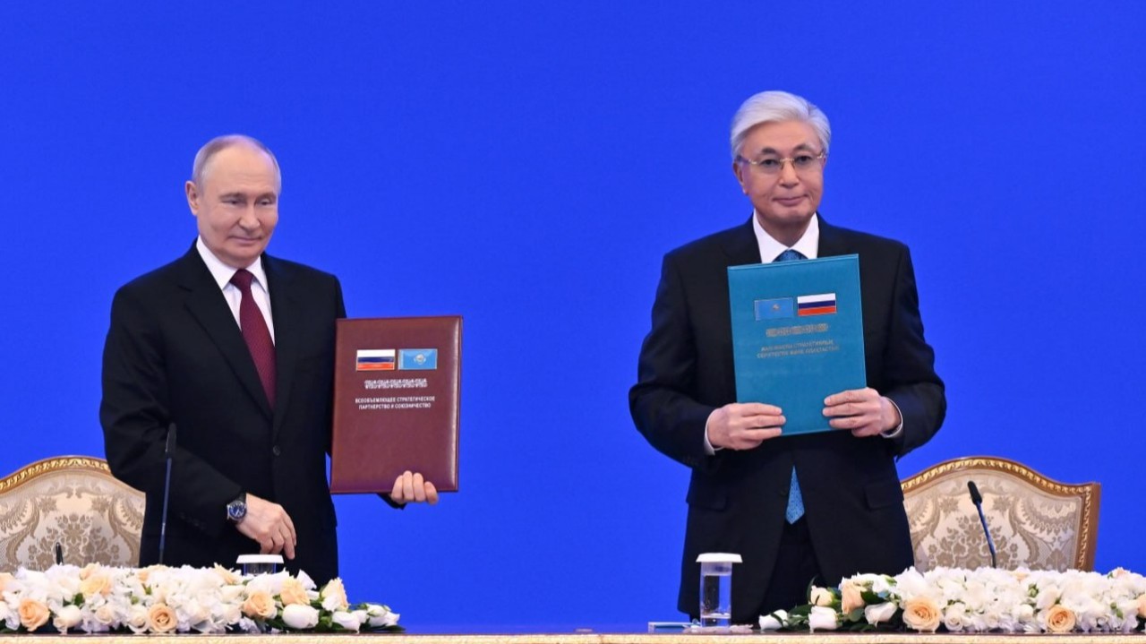 Тоқаев пен Путин Бірлескен мәлімдеме қабылдады