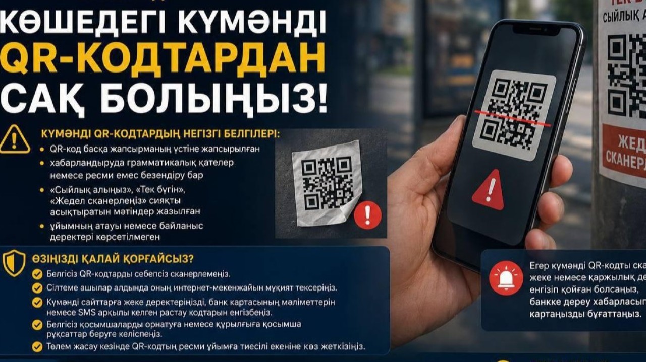 Полиция көшедегі күмәнді QR-кодтардан сақ болуға шақырды